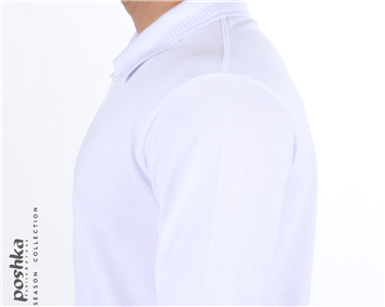 پلوشرت آستین بلند سفید PCT001