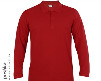 پولوشرت آستین بلند قرمز(گلی) PCT014